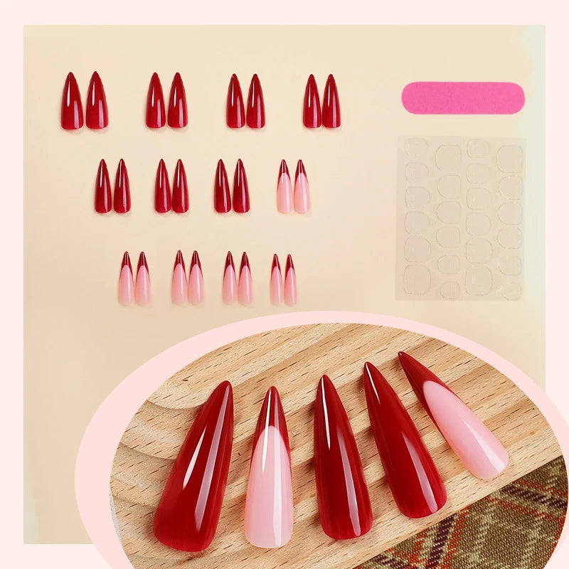 Press-On Nail Set Pointed Stiletto Lightweight & Durable