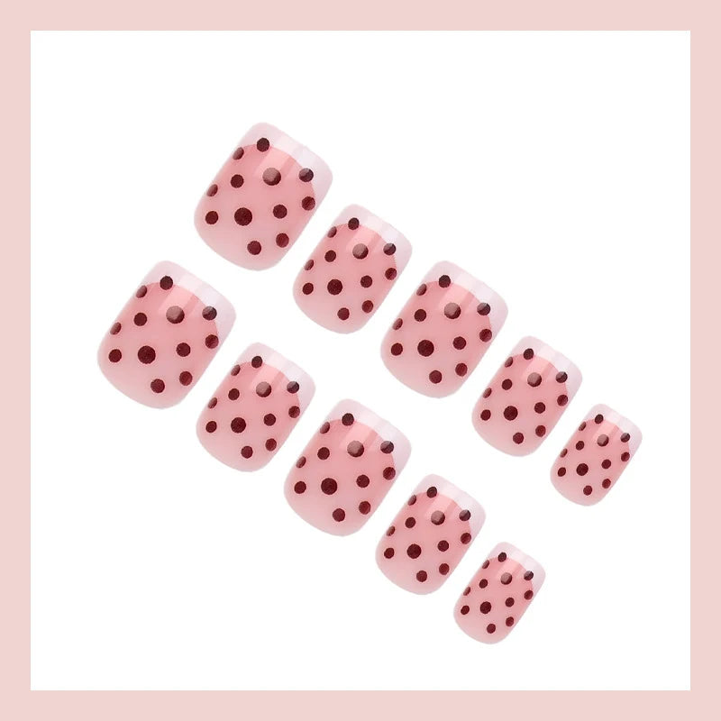 Press-On Nail Set Polka Dot 24 Nails Tool-Free