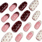 Press-On Nail Set Polka Dot Acrylic Kit