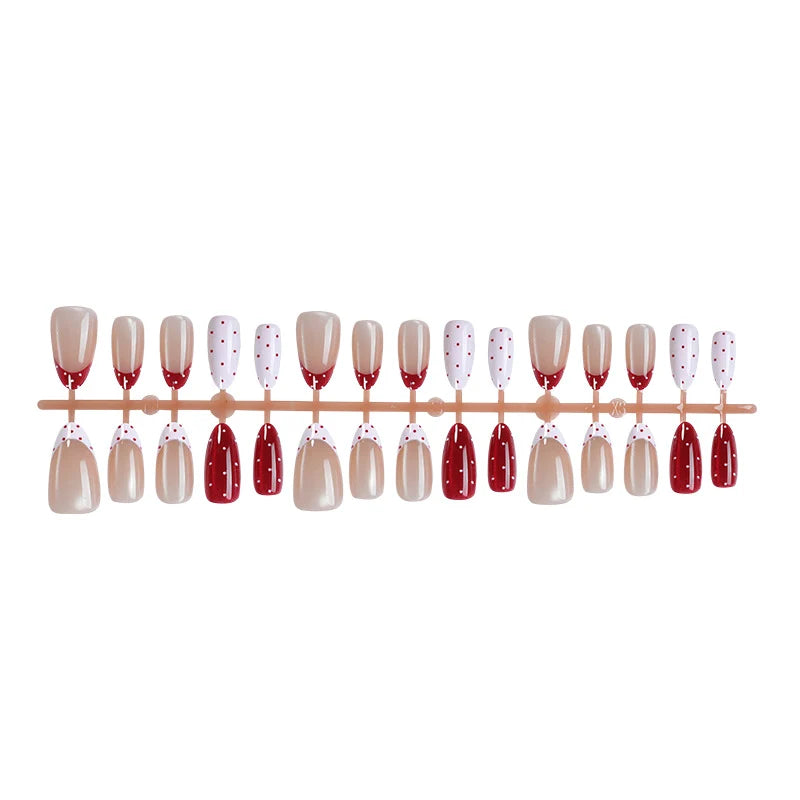 Press-On Nail Set Polka Dot Full Set & Multiple Sizes