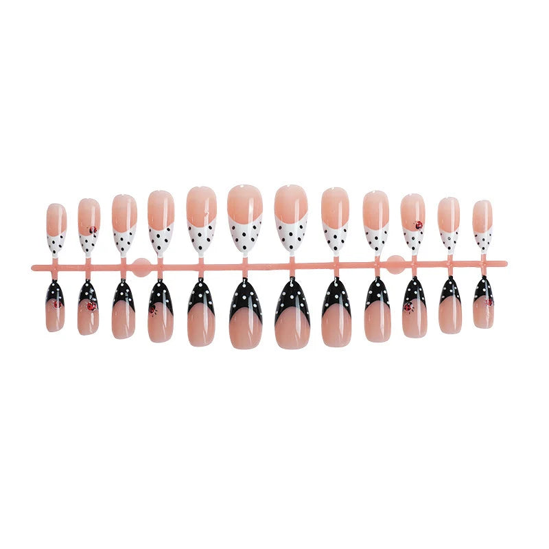 Press-On Nail Set Polka Dot & Ladybug Easy Application