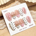 Press-On Nail Set Polka Dot & Metallic Accents Self-Adhesive