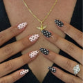 Press-On Nail Set Polka Dot Self-Adhesive Comfort Fit