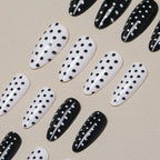 Press-On Nail Set Polka Dot Self-Adhesive Comfort Fit
