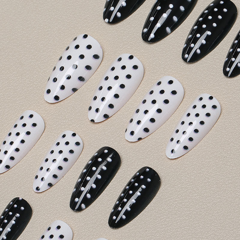 Press-On Nail Set Polka Dot Self-Adhesive Comfort Fit