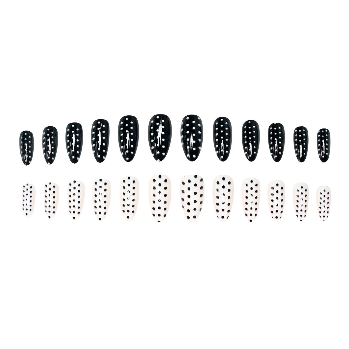 Press-On Nail Set Polka Dot Self-Adhesive Comfort Fit