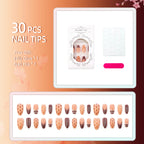 Press-On Nail Set Polka Dot & Stripe Multi-Size Reusable