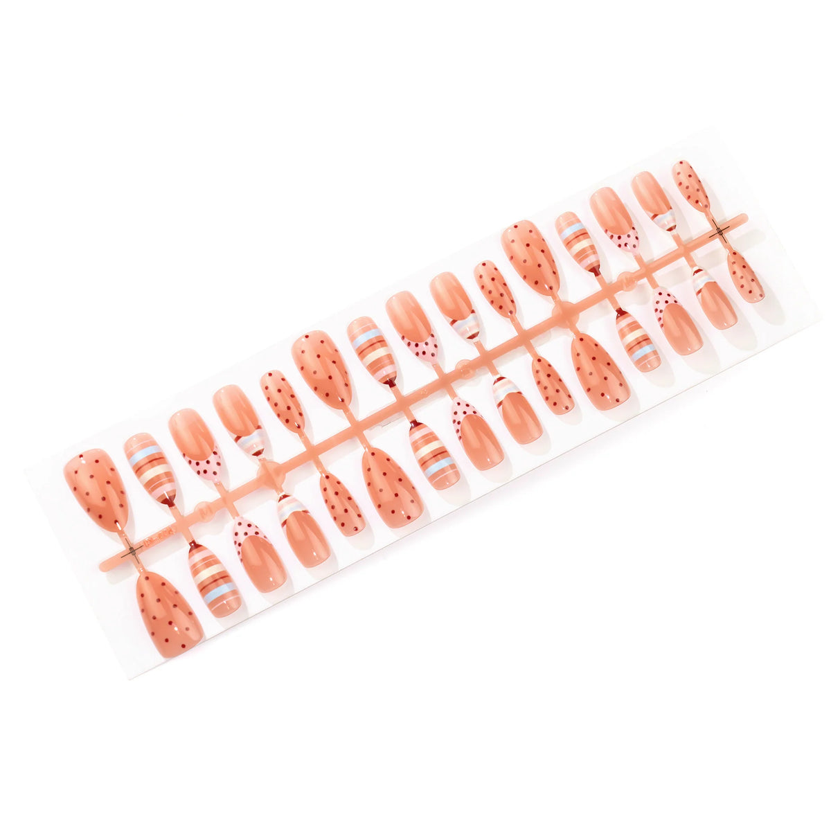 Press-On Nail Set Polka Dot & Striped Customizable Fit