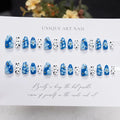 Press-On Nail Set Pre-Applied Adhesive Artistic Floral Multiple Sizes