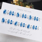 Press-On Nail Set Pre-Applied Adhesive Artistic Floral Multiple Sizes