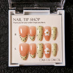 Press-On Nail Set Pre-Applied Adhesive Floral Accents Reusable