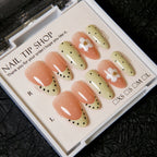 Press-On Nail Set Pre-Applied Adhesive Floral Accents Reusable