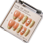 Press-On Nail Set Pre-Applied Adhesive Floral Accents Reusable