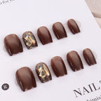 Press-On Nail Set Pre-Applied Adhesive Matte & Metallic