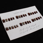 Press-On Nail Set Pre-Applied Adhesive Matte & Metallic