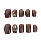 Press-On Nail Set Pre-Applied Adhesive Matte & Metallic