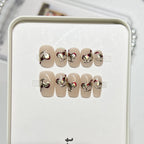 Press-On Nail Set Pre-Applied Adhesive Reusable Heart Accent
