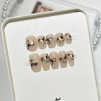 Press-On Nail Set Pre-Applied Adhesive Reusable Heart Accent