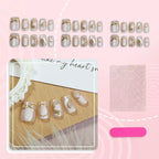 Press-On Nail Set Pre-Bonded Lavender Gold Accents