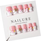 Press-On Nail Set Pre-Designed Pink Floral & Butterfly