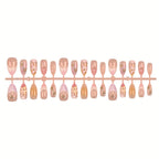 Press-On Nail Set Pre-Glued Acrylic Floral & Embellished