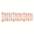 Press-On Nail Set Pre-Glued Acrylic Floral & Embellished