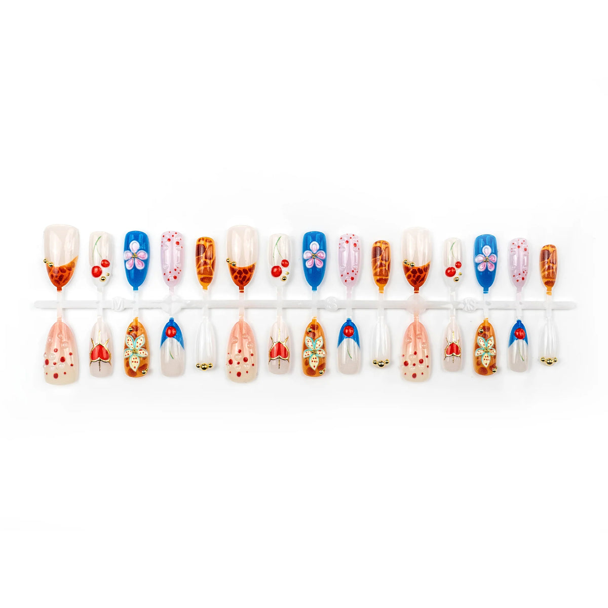Press-On Nail Set Pre-Glued Artistic Designs