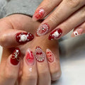 Press-On Nail Set Pre-Glued Bear & Floral Designs