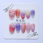 Press-On Nail Set Pre-Glued Floral Designs