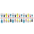 Press-On Nail Set Pre-Glued Floral Designs Chip-Resistant