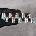 Press-On Nail Set Pre-Glued Glitzy Silver Accents Ergonomic Fit