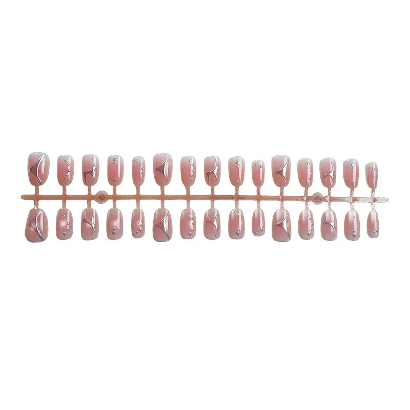 Press-On Nail Set Pre-Glued Ready-To-Wear Elegant Designs