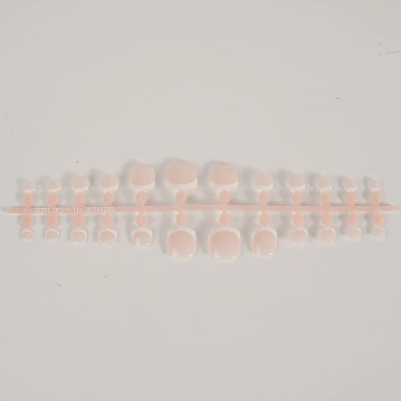 Press-On Nail Set Pre-Glued & Reusable Classic French Tip