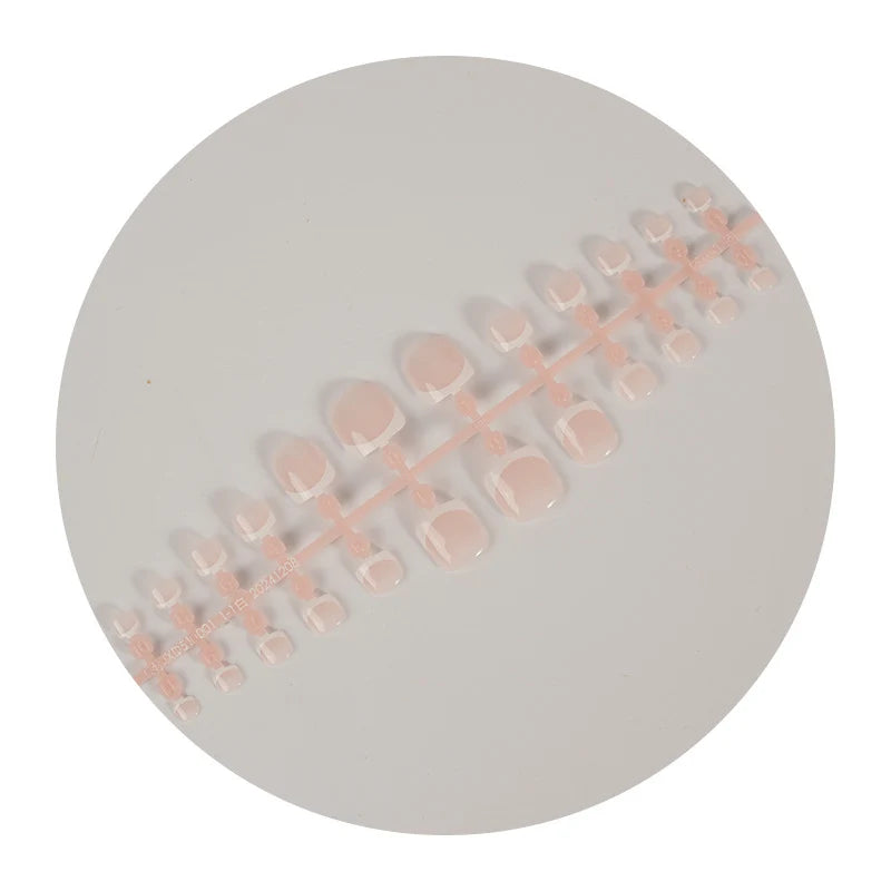 Press-On Nail Set Pre-Glued & Reusable Classic French Tip