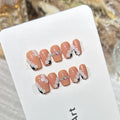 Press-On Nail Set Purple Floral Design Multiple Sizes