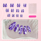 Press-On Nail Set Purple Lightning Bolt Multiple Sizes