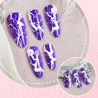 Press-On Nail Set Purple Lightning Bolt Multiple Sizes