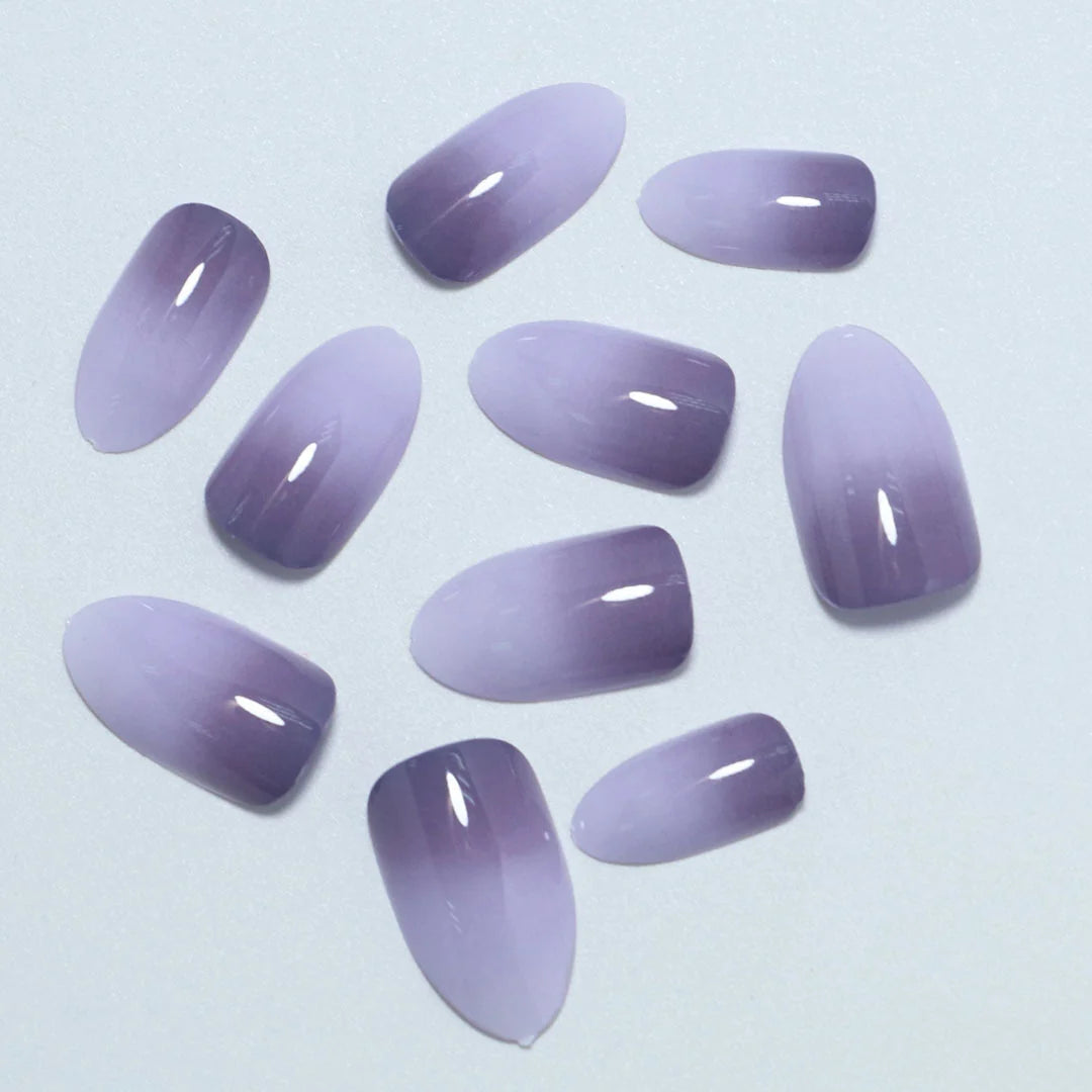 Press-On Nail Set Purple Ombre 24-Piece Salon-Quality
