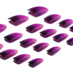 Press-On Nail Set Purple-Pink Ombre 24-Piece Reusable