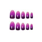 Press-On Nail Set Purple-Pink Ombre 24-Piece Reusable