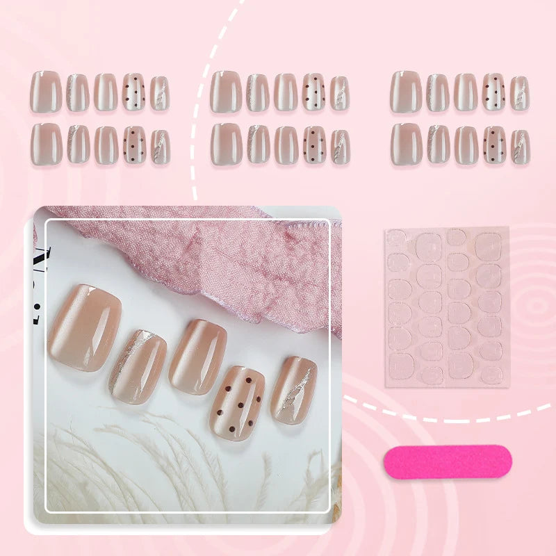 Press-On Nail Set Quick Application & Long-Lasting Wear