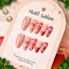 Press-On Nail Set Quick-Apply Heart & Swirl