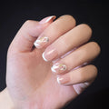 Press-On Nail Set Red Artistic Adhesive Backing