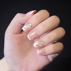 Press-On Nail Set Red Artistic Adhesive Backing