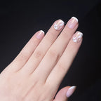 Press-On Nail Set Red Artistic Adhesive Backing