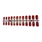 Press-On Nail Set Red Glitter Self-Adhesive Multiple Sizes