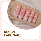 Press-On Nail Set Red Gloss Art Designs