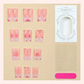 Press-On Nail Set Red Gloss Art Designs