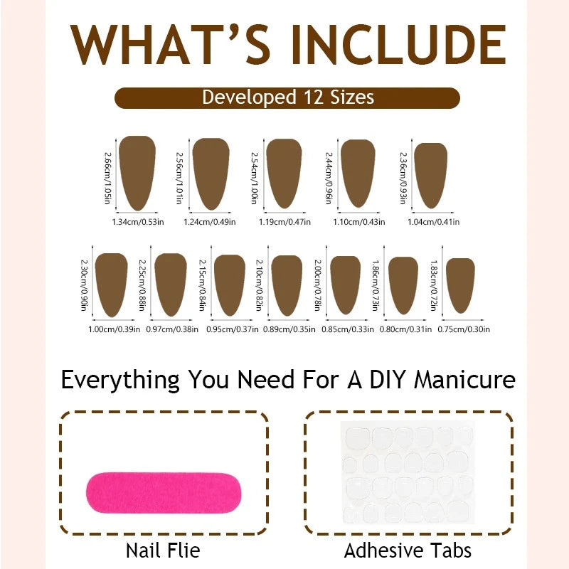 Press-On Nail Set Red Gradient Glitter Kit & Glue