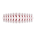 Press-On Nail Set Red Gradient Glitter Kit & Glue